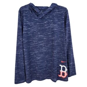 NEW Nike Dri-Fit Boston Red Sox Hooded Pullover Shirt Womens XL Blue Baseball